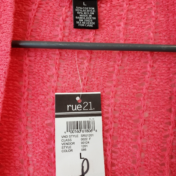 Rue 21 Large short open cardigan  Coral/pink - Picture 2 of 4